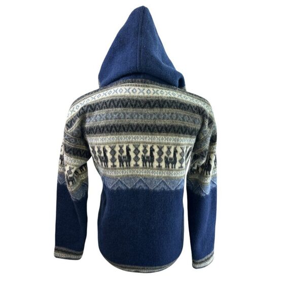 Kuri Artesanias Alpaca Wool Hoodie Sweater Llama Womens Sz M Zip Up Ecuador - Picture 4 of 12